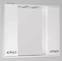 Зеркальный шкаф 90x83 см белый глянец Style Line Венеция ЛС-00000264