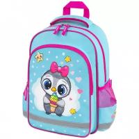 Рюкзак Пифагор School, 1 отделение, 3 кармана, Smart penguin, 38x28х14 см, 271403