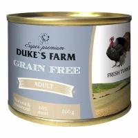 Влажный корм Duke's Farm Grain Free Индейка-клюква-шпинат для собак 200 г