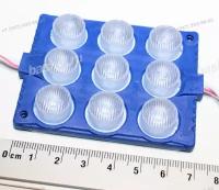 LED modul PCB-12-CRMD-2835-9SMD-B 300Lm, 5W, IP65, Lens-160° Blue, Модуль светодиодный синий