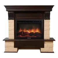 Портал Firelight Forte 25U (угловой) камень бежевый, шпон темный дуб