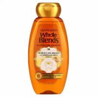 Garnier, Whole Blends, шампунь для придания блеска, «Экстракты масел камелии и марокканской арганы», 370 мл