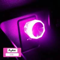 LED лампочка, светодиодный USB светильник, USB ночник 1 шт., Розовый