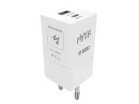 Сетевое зар./устр. Hiper HP-WC007 3A+2.22A (PD+QC) универсальное белый