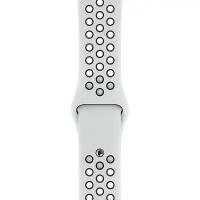 Ремешок для Apple Watch 44 mm Pure Platinum/Black Nike Sport Band (MTMY2ZM/A), чистая платина/чёрный