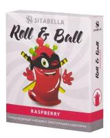 Стимулирующий презерватив-насадка Roll & Ball Raspberry (прозрачный)