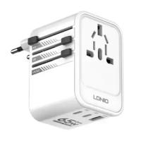 Сетевое зарядное устройство LDNIO Z6 GaN 65W PD Super Fast Charge Universal Travel Adapter, 1хUSB-A, 2хType-C