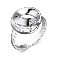 Серебряное кольцо Алькор 01-3791/000Б-00 с бриллиантом, Серебро 925°, 17