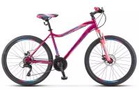 Велосипед STELS MISS-5000 D 26, колесо 26'', рост 18'', сезон 2023-2024, вишневый/розовый