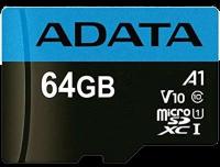 ADATA Карта памяти ADATA MicroSD XC 64 ГБ class 10 (10 A1 V10 UHS-I U1)