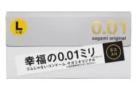 Презервативы Sagami Original 0.01 L-size увеличенного размера - 5 шт. (цвет не указан)