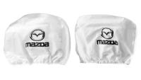 Накидка на подголовник с логотипом 2 штуки белая MAZDA