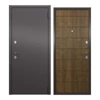 Дверь входная для квартиры ProLine металлическая Apartment 960х2050, правая, антивандальное покрытие два уплотнителя замки 4го и 2го класса,коричневый