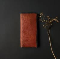 Кожаный кошелёк, коричневый, женский/мужской, из состаренной кожи