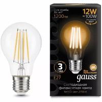 Упаковка светодиодных ламп Gauss Black Filament LED A60 E27 12W 2700K 102902112 x10