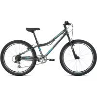 Forward Подростковый велосипед TITAN 24 1.0 (24" 6 ск. рост. 12") 2022, темно-серый/бирюзовый, RBK22FW24018
