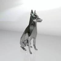 Чертеж полигональной фигуры, Доберман, собака, геометрический полигональный металлический декор