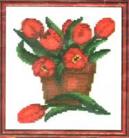 Тюльпаны #Т-01 Сделай своими руками Набор для вышивания 17 х 18 см Счетный крест