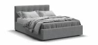 Двуспальная кровать Белла, с подъемным механизмом, рогожка Malmo, цвет серый, 140х200 см