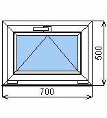 Готовые пластиковые окна ПВХ Proplex 700 х 500 мм