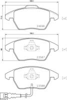 Колодки тормозные дисковые передние для Сеат Леон 2005-2012 год выпуска (Seat Leon) BREMBO P 85 146