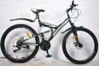 Велосипед 26 ROOK TS260D (DISK) (Двухподвес) (21-ск.) черный/серебристый (рама 18)