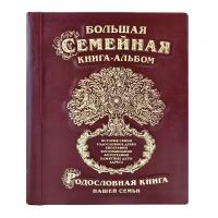 Большая семейная книга-альбом (бордовая кожа)