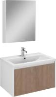 Мебель для ванной Velvex Klaufs 70.1Y белая, шатанэ, подвесная (тумба с раковиной + зеркало)