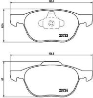 Колодки тормозные дисковые передние для Форд Фокус 3 2011-2015 год выпуска (Ford Focus 3) BREMBO P 24 061