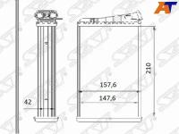 Радиатор отопителя для Опель Омега Б 1994-1999 год выпуска (Opel Omega B) SAT ST-OP32-395-0