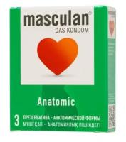 Презервативы анатомической формы Masculan Anatomic - 3 шт. (цвет не указан)