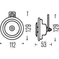 Звуковой сигнал, HELLA 3BA 002 768-551 (1 шт.)