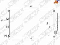 Радиатор кондиционера для Хонда Цивик 4Д 2005-2011 год выпуска (Honda Civic 4D) SAT ST-HD09-394-0