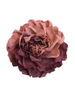 Заколка брошь цветок большая бордово-коралловая роза 181334мп