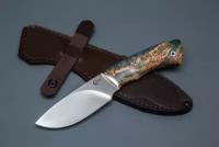 Нож из стали D2 «Разделочный», рукоять литье мельхиор, стабилизированная карельская береза - Кузница Сёмина