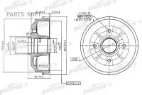 PATRON PDR1370 Барабан тормозной задн CITROEN: XSARA 97-05, XSARA Break 97-05, XSARA PICASSO 00-, XSARA купе 98-05, ZX 91-97, ZX Break 93-98 1шт