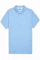 Футболка поло мужская / Blank King / Mens Hit Color Golf Polo Shirt / голубой с белым / (S)