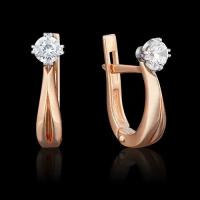 PLATINA jewelry Серьги из комбинированного золота с бриллиантом 02-0506-00-101-1111-30