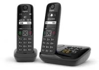 РТелефон Dect Gigaset AS690A DUO RUS черный труб. в компл.2шт автооветчик АОН