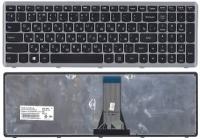 Клавиатура для ноутбука Lenovo IdeaPad Flex 15 G505S черная с серой рамкой