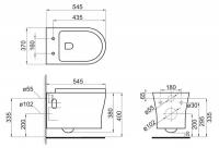 BelBagno Чаша унитаза подвесного безободкового с креплением ANCONA BB1224CHR-SM