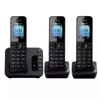 Радиотелефон Panasonic KX-TGH220RUB чёрный (3 трубки в комплекте)