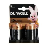 Батарейка алкалиновая Duracell Basic, D, LR20-2BL, 1.5В, блистер, 2 шт