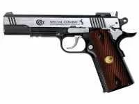 Пневматический пистолет Umarex Colt Special Combat никель с пласт. накладками под дерево 4,5 мм