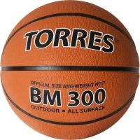 Мяч баскетбольный TORRES BM300 р.7, резина, темно-оранжевый