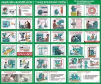 Стенд "Общие меры безопасности. Станки фрезерной, шлифовальной и заточной группы"