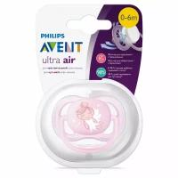 Пустышка Philips Avent Ultra Air с рисунком +футляр для стерилизации 0-6месяцев