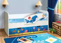 Кровать детская Дельфин с фотопечатью 80х190