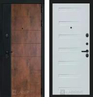 Дверь входная (стальная, металлическая) Labirint Техно 14 "Дуб кантри белый горизонтальный"