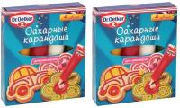 Dr.Oetker Сахарные карандаши для рисования на выпечке, 4 цвета, 76 г. (2 шт.)